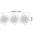 thumbnail image 2 of Unique Bargains 1 Yards Flower Trim Ribbon, 2 Pack Floral Lace Ribbon Pearl Edging Decorating Embroidered Trim Style 1, Grey, 2 of 6