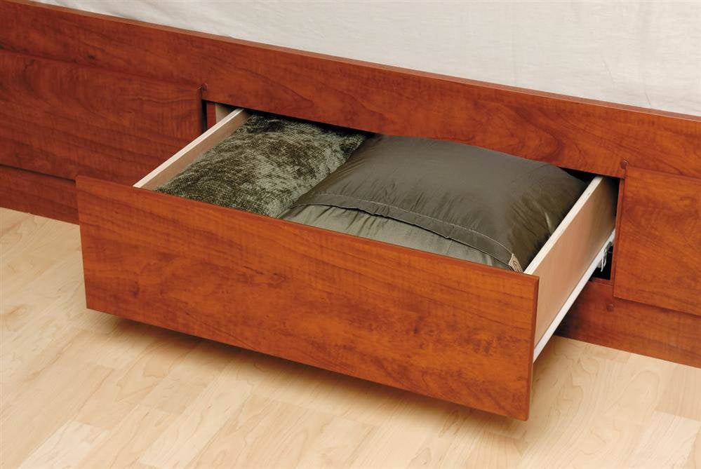 Tall Twin Captains Platform Storage Bed with 6 Drawers, Cherry