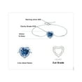 thumbnail image 5 of Jewelrypalace Heart Bowknot Love 4.1ct Heart Cut Light Blue Cubic Zirconia Adjustable Bracelet 925 Sterling Silver, 5 of 6