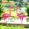 thumbnail image 2 of Outdoor Decoration, Flamingo Figurines, Garden Decoration, Garden Figurine,Lifelike Flamingos,Flower Arrangement Available,2 Pack, 2 of 6
