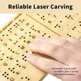 Wooden Braille Alphabet Board Montessori Educational Tool with Carved