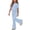 Blue, variant on ATOGUTA Girls' Clothes Size 5T-15 Short Sleeve Shirt and Flare Pants Set Perfect for Casual School Outings Holidays Red