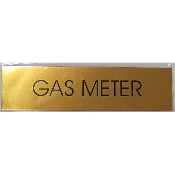 GAS METER SIGN (Gold ALUMINUM 2 X7.75 )
