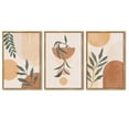 thumbnail image 5 of Drsoum Bohemia Wall Art 16x24in3pcs Natural Framed Plant Boho Decor Room Mid Century Modern Abstract Sun Phases Painting, 5 of 6