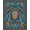 Blue, Pattern 14, variant on ODIKA 8'x10' Washable Area Rug Non-Slip Chair-Friendly Mat Mosaic Ocean Border Entryway Teal Beachy Nautical Turtle Stained Playful for Dining Room, Large Office, Lounge