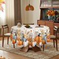 thumbnail image 7 of Fall Round Tablecloth 60 Inch Autumn Harvest Pumpkin Wheat Ears Table Washable Microfiber Tablecloth Decorative Table Covers Family Gathering for Picnic Party, 7 of 7