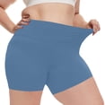 thumbnail image 3 of oelaio Womens Plus Size Yoga Shorts Buttery Soft Stretch High Waisted Biker Shorts Athletic Gym Shorts Blue XXL, 3 of 7