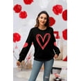 thumbnail image 4 of VILOVE Women Valentine's Day Love Heart Graphic Sweatshirts Crew Neck Long Sleeve Pullover Casual Blouse Tops, 4 of 9