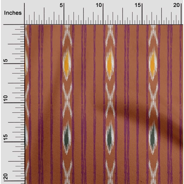 oneOone Silk Tabby Fabric Stripe Ikat Decor Fabric Printed BTY 42 Inch Wide
