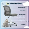 thumbnail image 4 of Serta Essentials Armless Task Chair, Faux Leather and Mesh, Gray, 4 of 14