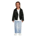 thumbnail image 3 of Wonder Nation Toddler Girl Faux Leather Moto Jacket, Sizes 12M-5T, 3 of 10
