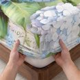 thumbnail image 3 of Full Size Fitted Sheet Set - Blue Hydrangea Floral 3 Piece Bedding Sets 16" Deep Pocket Fitted Sheet with 2 Pillowcases Spring Retro Butterfly Botanical Brushed Microfiber Hotel Luxury Bed Sheets, 3 of 9