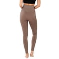 thumbnail image 3 of Women High Waist Fleece Tummy Control Full Length Gusset Leggings (Mocha, L/XL), 3 of 4