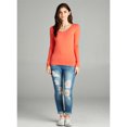 thumbnail image 2 of Emmalise Women's Plain Basic Cotton Spandex Scoop Neck Long Sleeve T Shirt, 2 of 4
