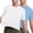 Light Blue+White, variant on Mens Basic Sun Shirt Short Sleeve Rash Guard Shirt Quick Dry UPF 50 Sun Protection Swim Shirt