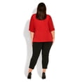 thumbnail image 4 of Avenue Plus Size Wrap Bling Sleeve Top Bling Sl Ruby 18W, 4 of 6
