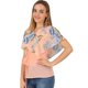 thumbnail image 2 of INSPIRE CHIC Blusa Tipo Capa Floral Manga Corta Con Cinturón Gasa Para Mujer Rosa S, 2 of 6