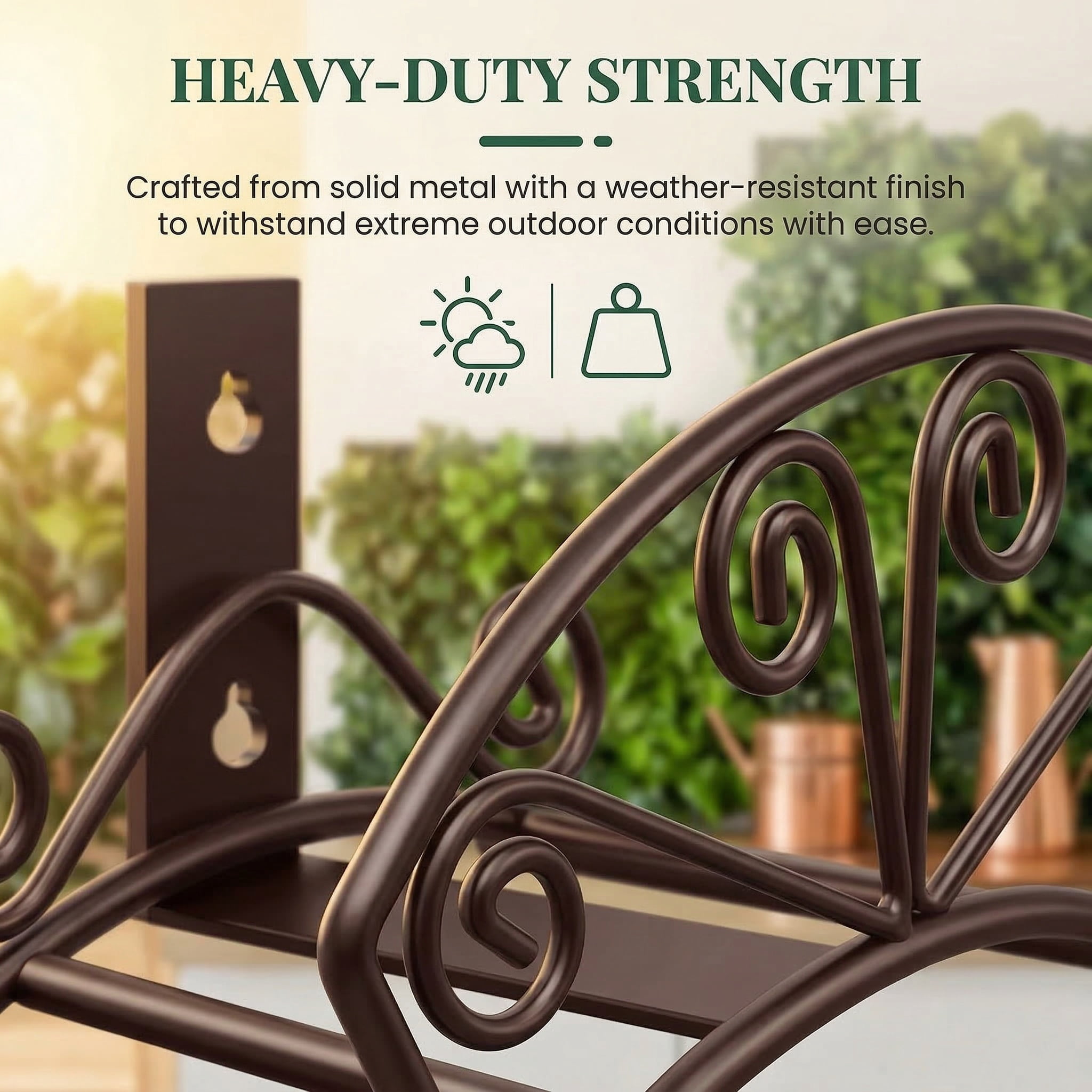 Garden Hose Holder Heavy Duty Water Hose Holder Solid Metal Hoses Hanger Wall Mount Decorative Durable Garden Hoses Storage Hose Reel Hose Organizer for Outside Yard, Bronze