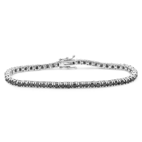 Diamond Tennis Bracelets for Women| 5.00 Carat Black Diamond Sterling Silver Bracelet | Tennis Bracelets for Women Sterling Silver Bracelets