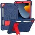 thumbnail image 5 of ELEHOLD Hybrid Rugged Case for iPad 9th/8th/7th Gen 10.2 2021/2020/2019, Heavy Duty Shockproof Case with Hidden Foldable Kickstand Adjustable Crossbody Shoulder Strap Pencil Holder,Darkblue, 5 of 7