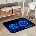 thumbnail image 2 of FJPT Non Slip Flannel Floor Mat Kitchen Mat Blue Rose Design For Bathroom Kitchen Bedroom Decor 24x16 inch, 2 of 5