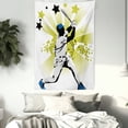 thumbnail image 3 of Baseball Tapestry, Pitcher Hits the Ball Fast Stars All Over the Bat Speed Strong Game Team Graphic, Wall Hanging for Bedroom Living Room Dorm Decor, 40W X 60L Inches, White Green, by Ambesonne, 3 of 5