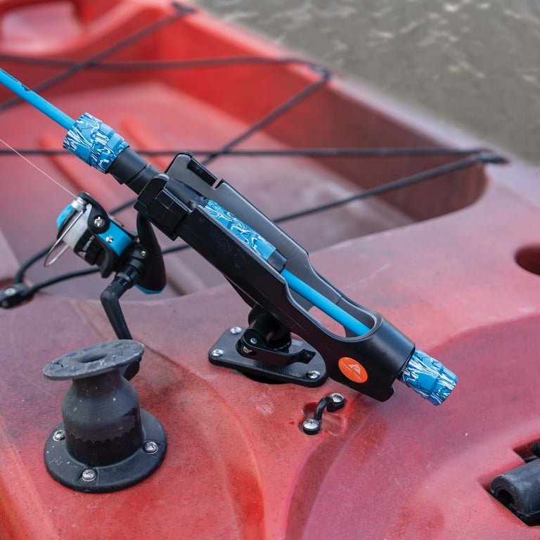 fly fishing rod holder for kayak YakAttack Omega Pro Bonafide Combination Side/Deck Mount which allows mounting on a flat deck surface or on the side of a gunwale or transom Scotty 265 Fly Rod Holder