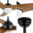 thumbnail image 5 of JONATHAN Y Sully 52" 1-Light Contemporary Industrial Iron/Plastic Mobile-App/Remote-Controlled 6-Speed Propeller Integrated LED Ceiling Fan, Light Brown Wood Finish/White, 5 of 8