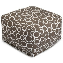 Majestic Home Goods Indoor Cotton Mocha Fusion Ottoman Pouf