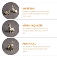 thumbnail image 3 of 2Pcs Adorable Brass Rabbit Craft Retro Rabbit Figurine Delicate Rabbit Adornment for Office, 3 of 8