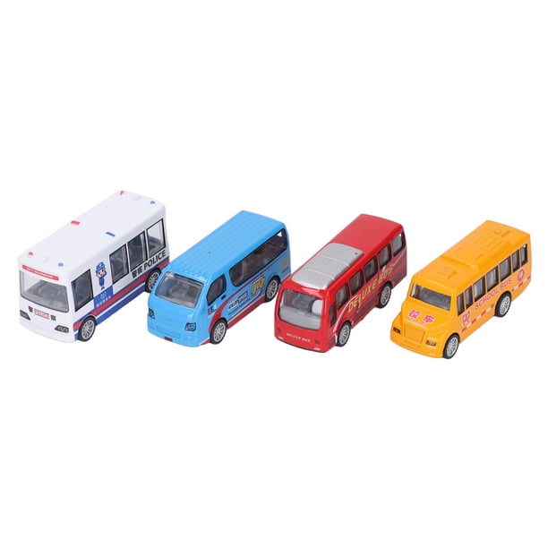 Juguete de autobús extraíble, 4 piezas de aleación fundida a presión, juguete de vehículo extraíble, juguete de coche de aleación, resultados impresionantes