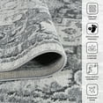 thumbnail image 2 of Luxee Designs Alexandria Collection 9x12 Area Rug, Medallion Rugs for Living Room, Bedroom, Kitchen, Office, Pet Friendly, Low Pile, High Traffic Area, Stain Resistance - Dark Gray, 2 of 5