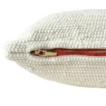 thumbnail image 2 of PILLOWPIA Chindi Handwoven Rag Rug Square Pillow Cover, Heavy Cream, 20" x 20", 100% Cotton, Visible Brass Zipper, 2 of 9