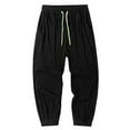 thumbnail image 3 of MIXUE Sweatpants for Men Solid Color Summer Ice Silk Lightweight Style Joggers Loose Fit Sport Casual Trousers Streetwear,Black,XL, 3 of 8