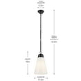 thumbnail image 4 of 52661BK Kichler Lighting Marsailli - 1 Light Pendant-19 Inch Tall and 11.5 Inch Wide-Black Finish-Cased Opal Glass Color, 4 of 6