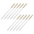 thumbnail image 1 of Brochetas planas shamjiam para barbacoa de Acero inoxidable con mango de madera 40cm 10 Uds, 1 of 8