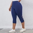 thumbnail image 6 of ShomPort Capri Leggings for Women Summer Elastic High Waist Yoga Gym Workout Pants, 6 of 8