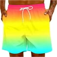 thumbnail image 6 of HBYJLZYG Board Shorts For Men, Summer Gradient Print Quick Dry Beach Shorts With Pockets Plus Size Drawstring Multicolor Shorts, 6 of 9
