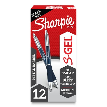UPC: 0071641197220 | Sharpie S-Gel  Gel Pens  Sleek Metal Barrel  Midnight Blue  Medium Point (0.7mm)  Black Ink  12 Count