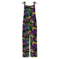 thumbnail image 4 of Moxiu Mardi Gras Overalls Women Spring Summer Adjustable Straps Casual Loose Fit Overalls Carnival Printed Beach Romper Pant 2025 Multicolor,M, 4 of 5