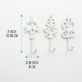 thumbnail image 5 of Comfify Pure White Cast Iron Wall Hooks Set of 3, 7.08 x 3.22 x 1.65 in Decorative Wall Mounted Hooks, 5 of 8