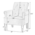thumbnail image 7 of Elegant Button Tufted Club Chair Accent Armchairs Roll Arm Living Room Cushion with Wooden Legs, 7 of 7