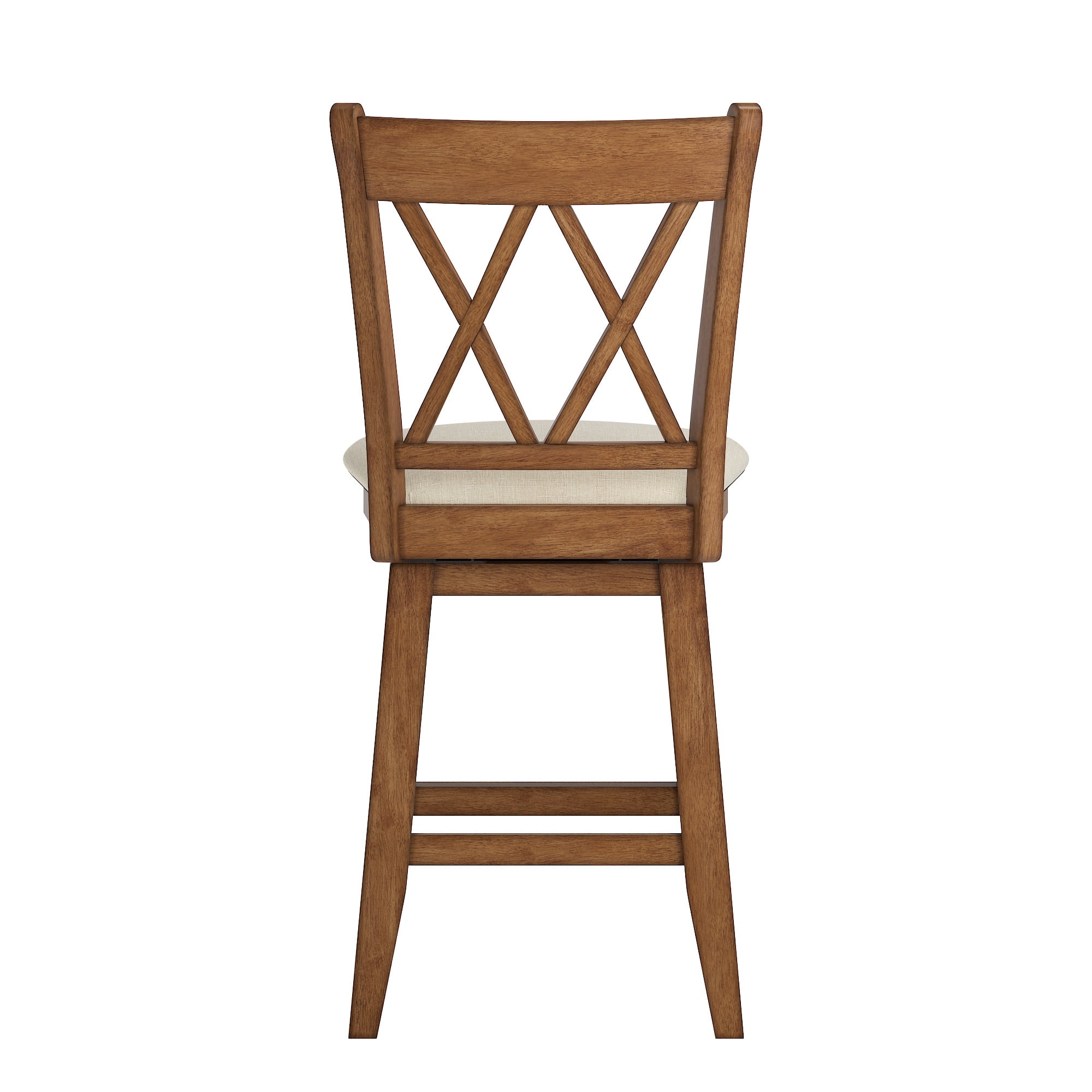 Weston Home Sheena Double X Back 24-inch Counter Height Wood Swivel Stool, Antique Oak