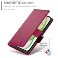 thumbnail image 6 of For iPhone 15 Wallet Case Flip Card Holder,PU Leather Side Buckle Magnetic Frosted Women Men Cover,Wine Red,For iPhone 15, 6 of 7