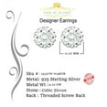 thumbnail image 6 of King of Bling's Aretes Para Hombre 925 White Silver 2.53ct Cubic Zirconia Round Women's Earring, 6 of 12