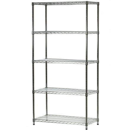 

Shelving Inc. 18 d x 36 w x 72 h Chrome Wire Shelving with 5 Shelves