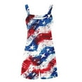 thumbnail image 4 of QATAINLAV Rompers 4th of July USA Flag Patriotic Jumper for Women Casual Sleeveless Strap Playsuits Lightweight Linen Going Out Sport Romper with Pockets Red XL, 4 of 6