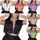 thumbnail image 5 of Sunloudy - Chaleco informal sin mangas para mujer, a la moda, con hebilla de color sólido, bolsillo, ombligo expuesto Sunloudy S M L XL, 5 of 6