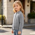 thumbnail image 6 of Auroural Toddler Girls Cardigan Sweaters 5T Girls' Fall and Winter Knitted Cardigan Sweater Solid Color Casual Sweater Coat 2-13Years, 6 of 9