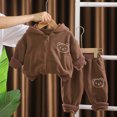 thumbnail image 4 of ShomPort Kids Sweatsuit Solid Color Long Sleeve Full Zip Hoodie and Sweatpants Toddler Sweatshirts Jackets Set, 4 of 4